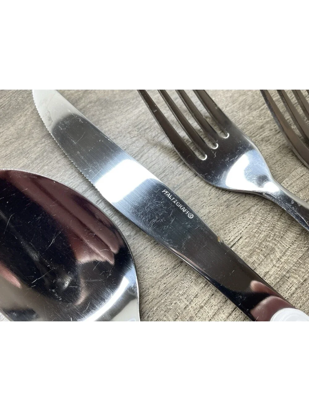 Pfaltzgraff Snow Village Flatware 8 Place Settings **39 Pcs Stainless Silverware